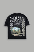 Three Wolves "Premium" Oversized Tee in Black — imagem 1