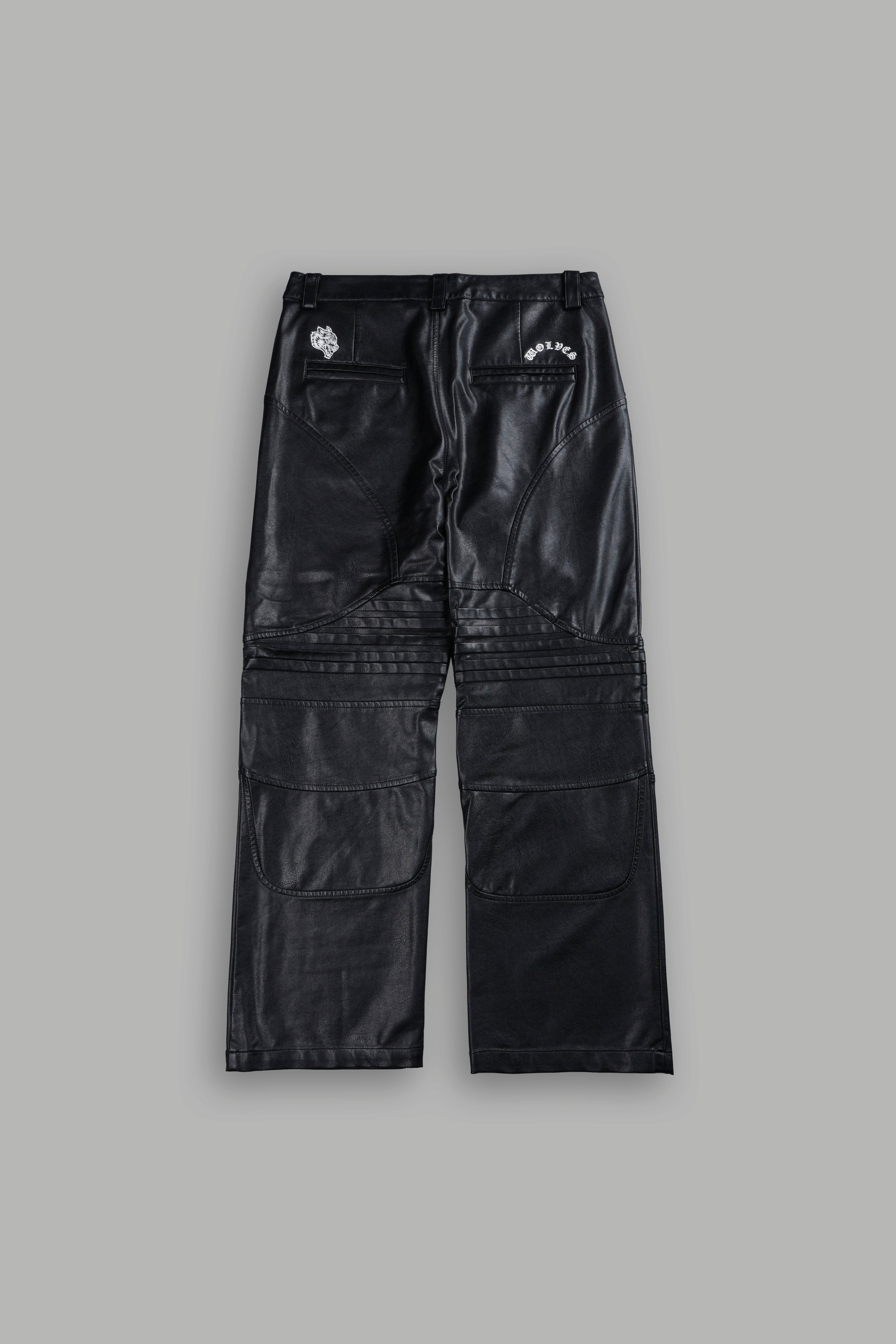 Wolves Chopper McKagan Faux Leather Pants in Black — imagem 3