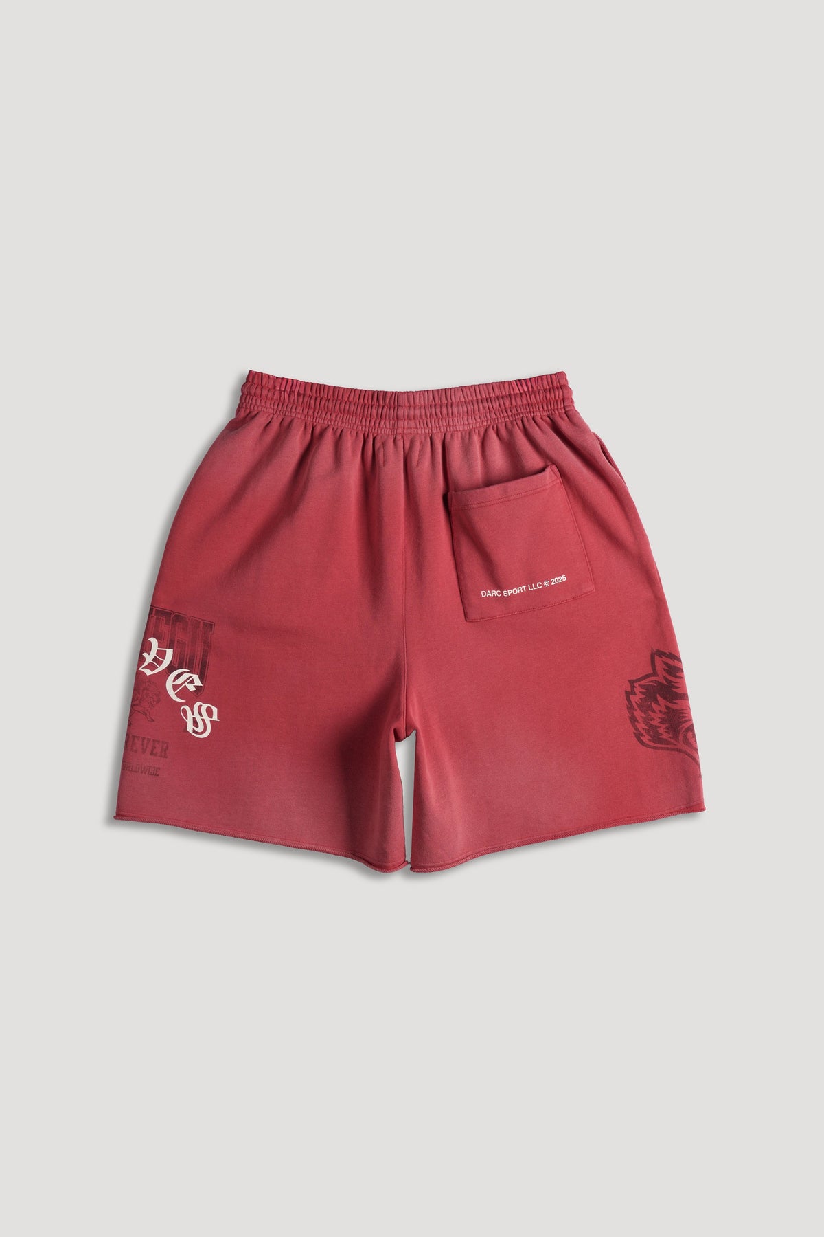 Ohana League Grunge Brock Sweat Short in Roman Red Drift Wash — imagem 8