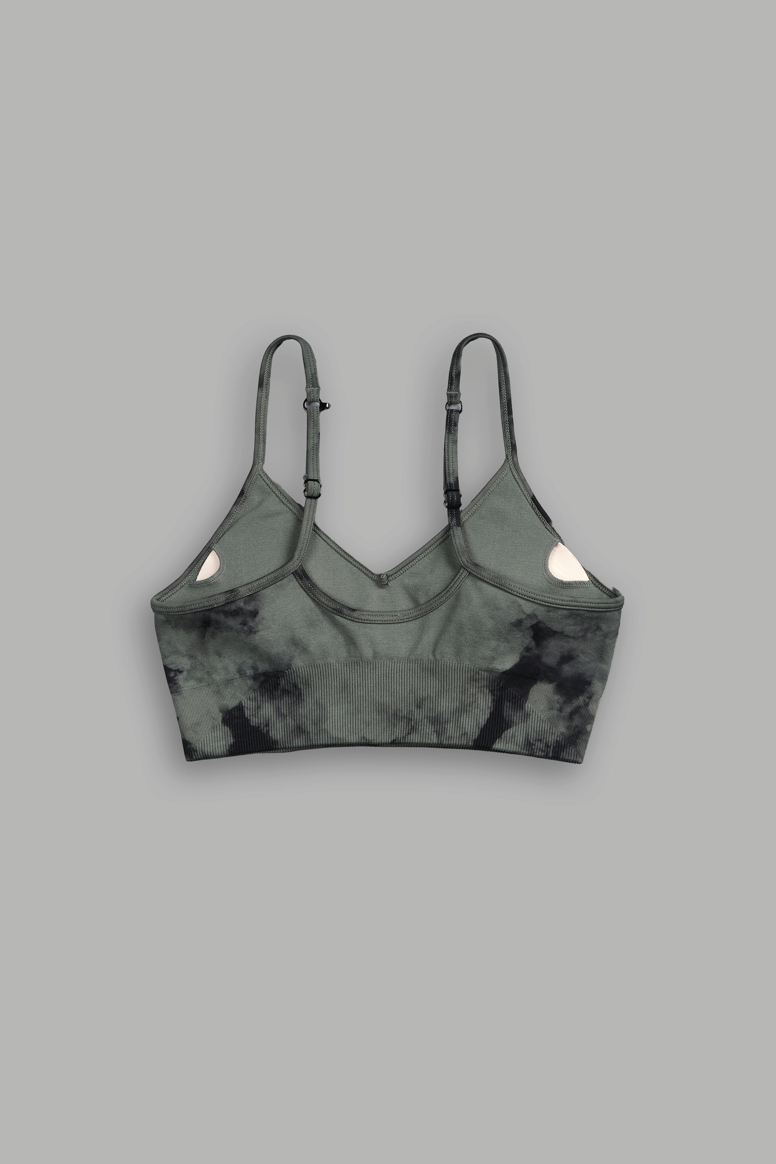 IYKYK "Everson Seamless" Sports Bra in Hunter Green Ghost Clouds — imagem 4