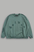 Forever Our Core Grunge Distressed Oversized London Crewneck In Hunter Green - imagem 1