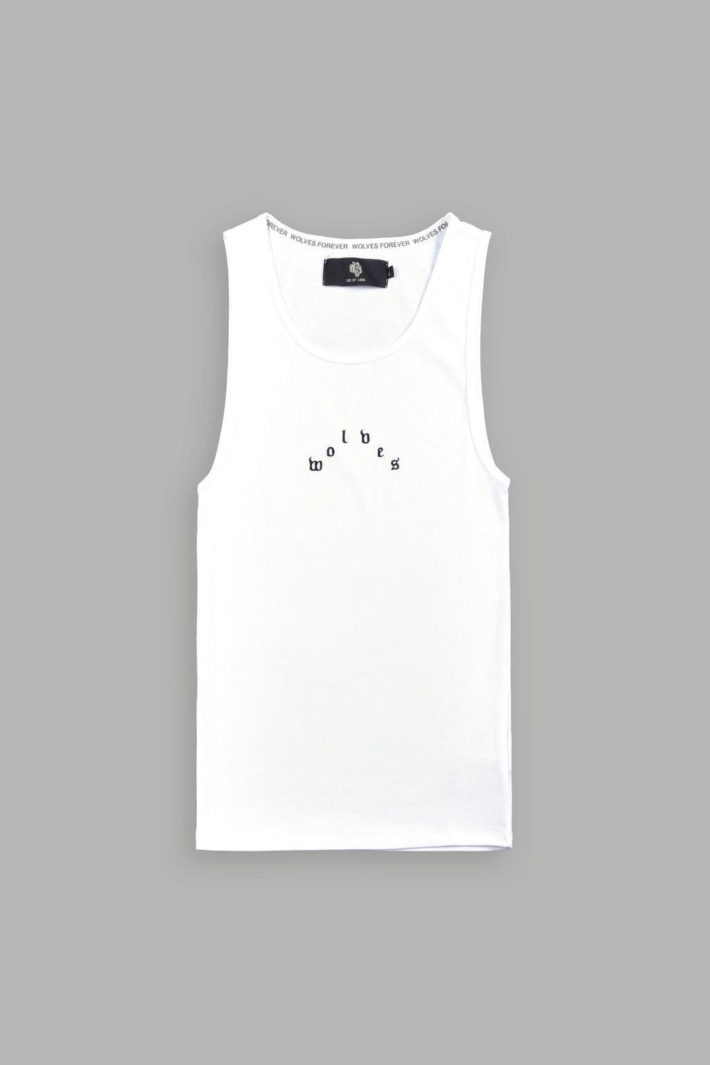 Wolves Pyramid Ribbed Tank V2 in White — imagem 1