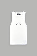 Wolves Pyramid Ribbed Tank V2 in White — imagem 1