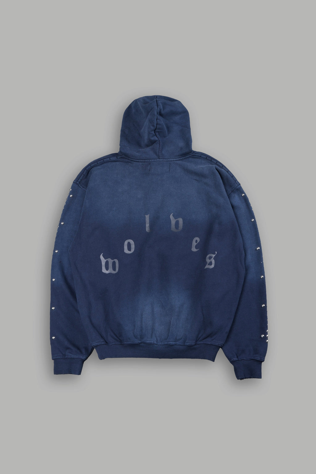 Wolves Heritage Grunge Moatis Hoodie In Navy Sun Fade - imagem 3