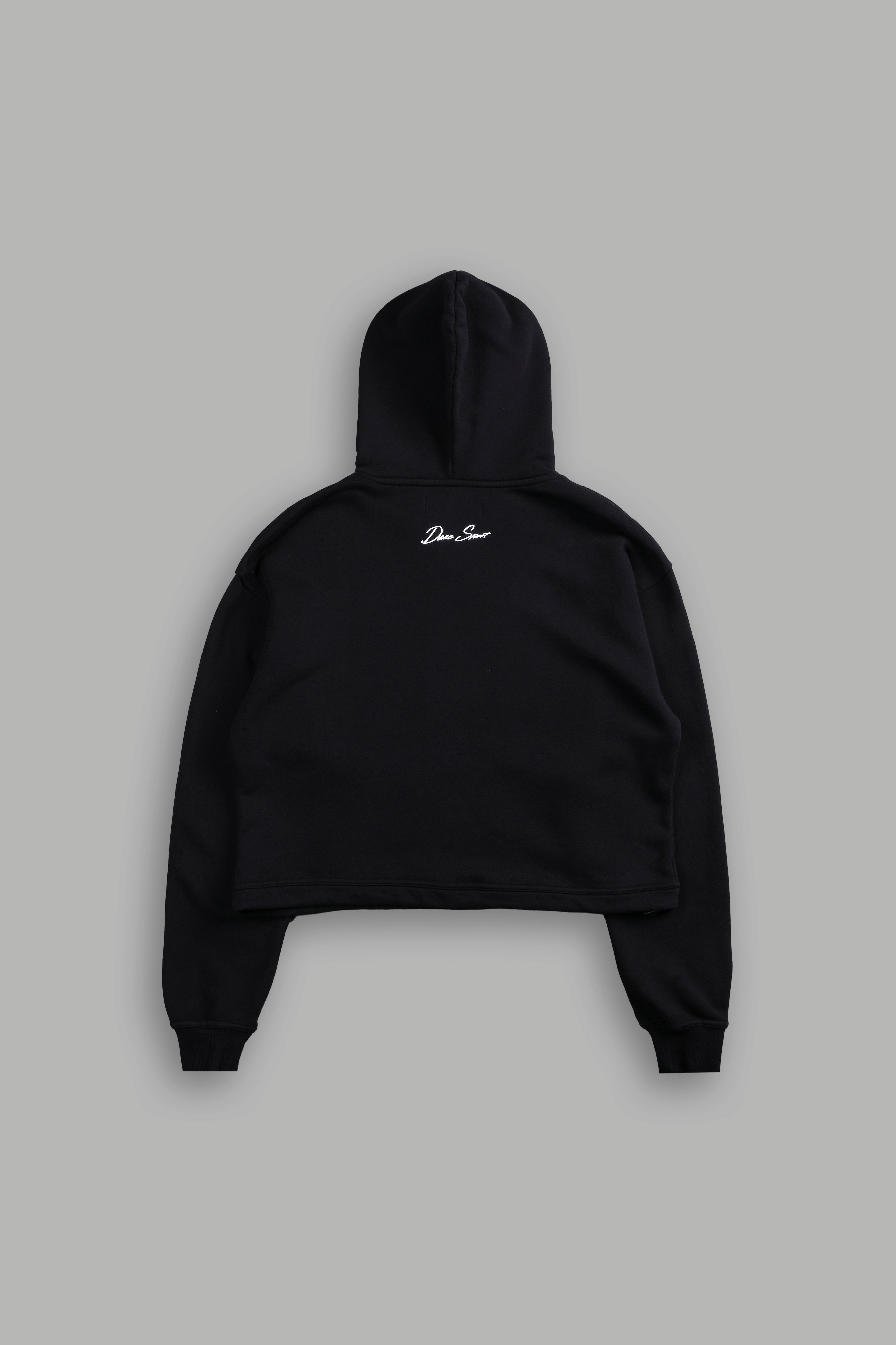 Everlasting Moth "Dempsey" (Cropped) Hoodie in Black — imagem 6