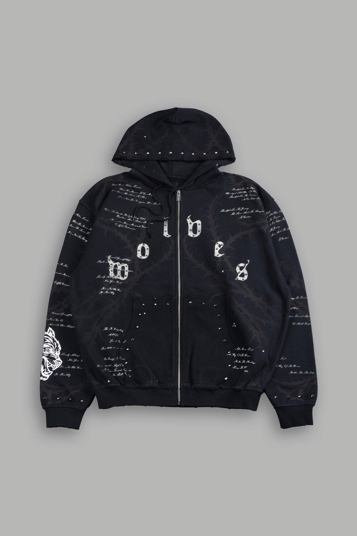 Thorns Frvr Grunge Moatis Zip Hoodie In Black