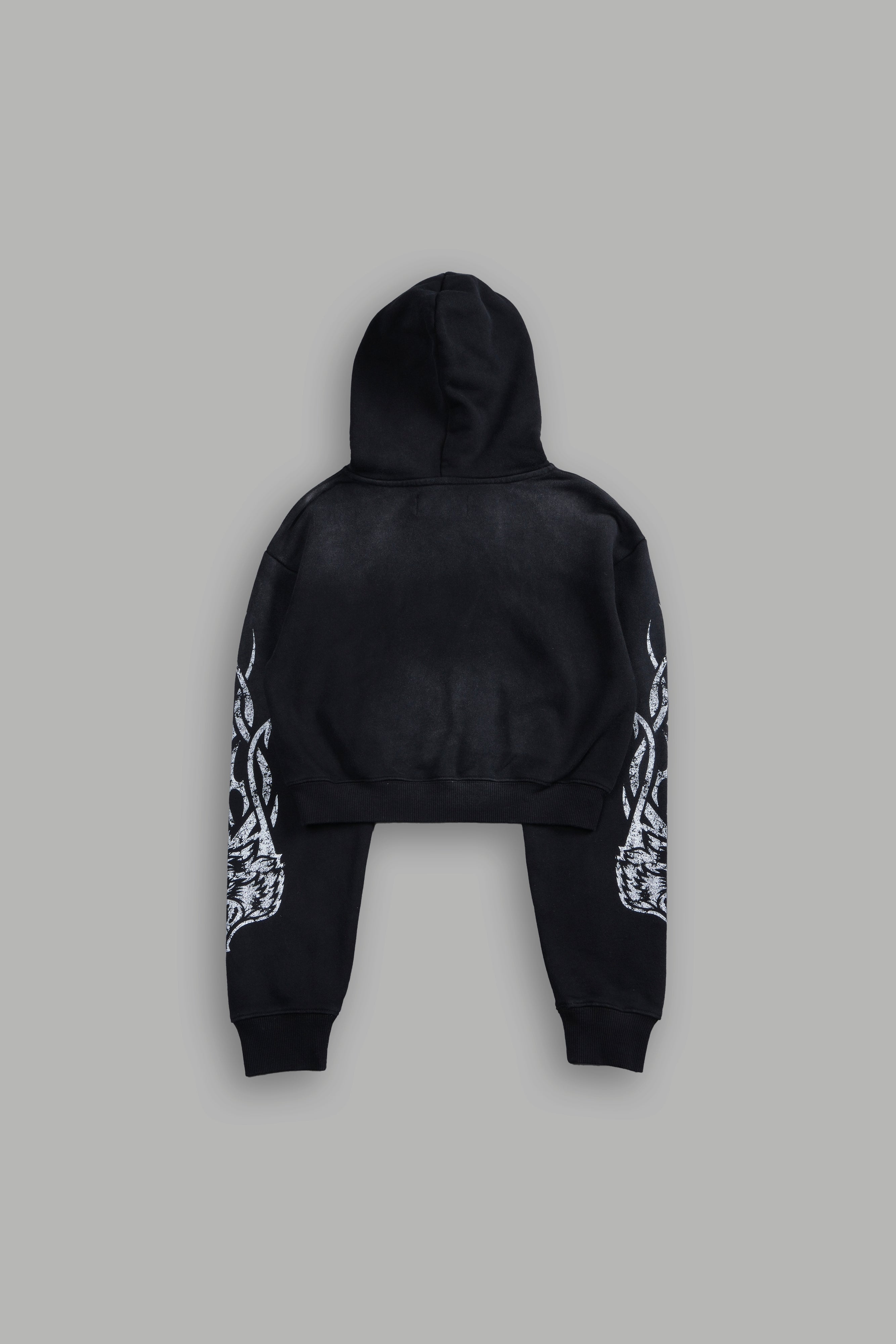 Finite Flame "Rose" She Hoodie in Black Drift Wash — imagem 4