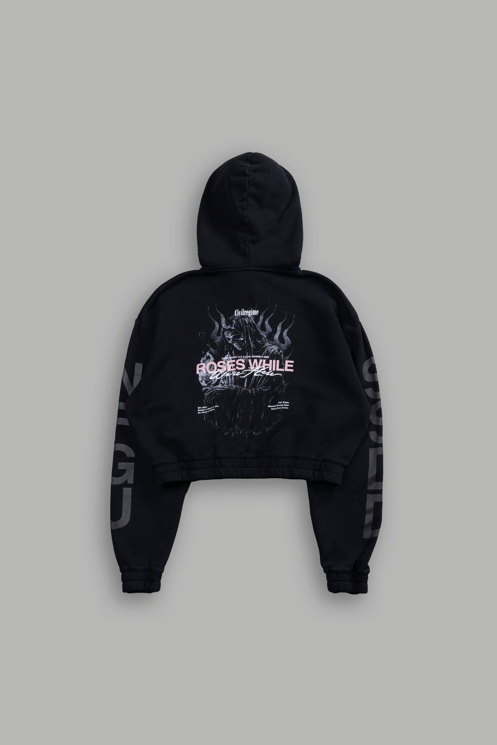 Life and Death "Chambers" (Cropped) Zip Hoodie in Black — imagem 5