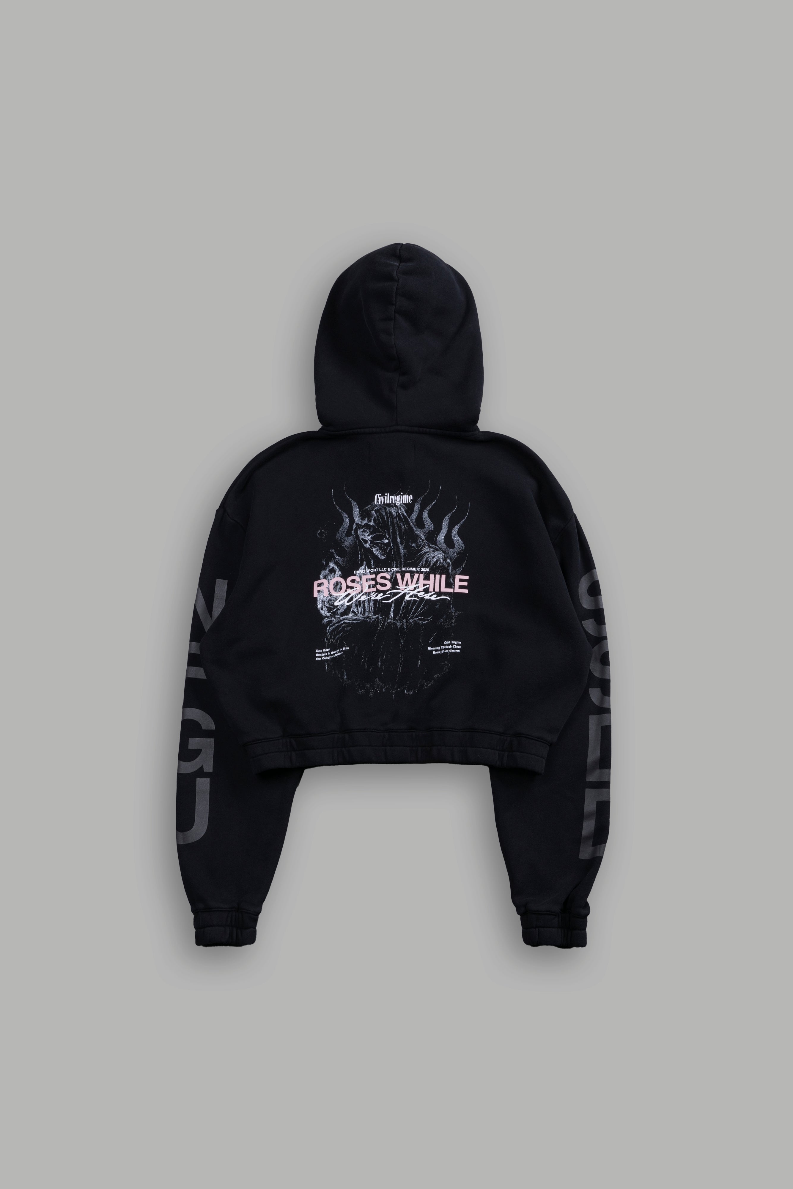 Life and Death "Chambers" (Cropped) Zip Hoodie in Black — imagem 5