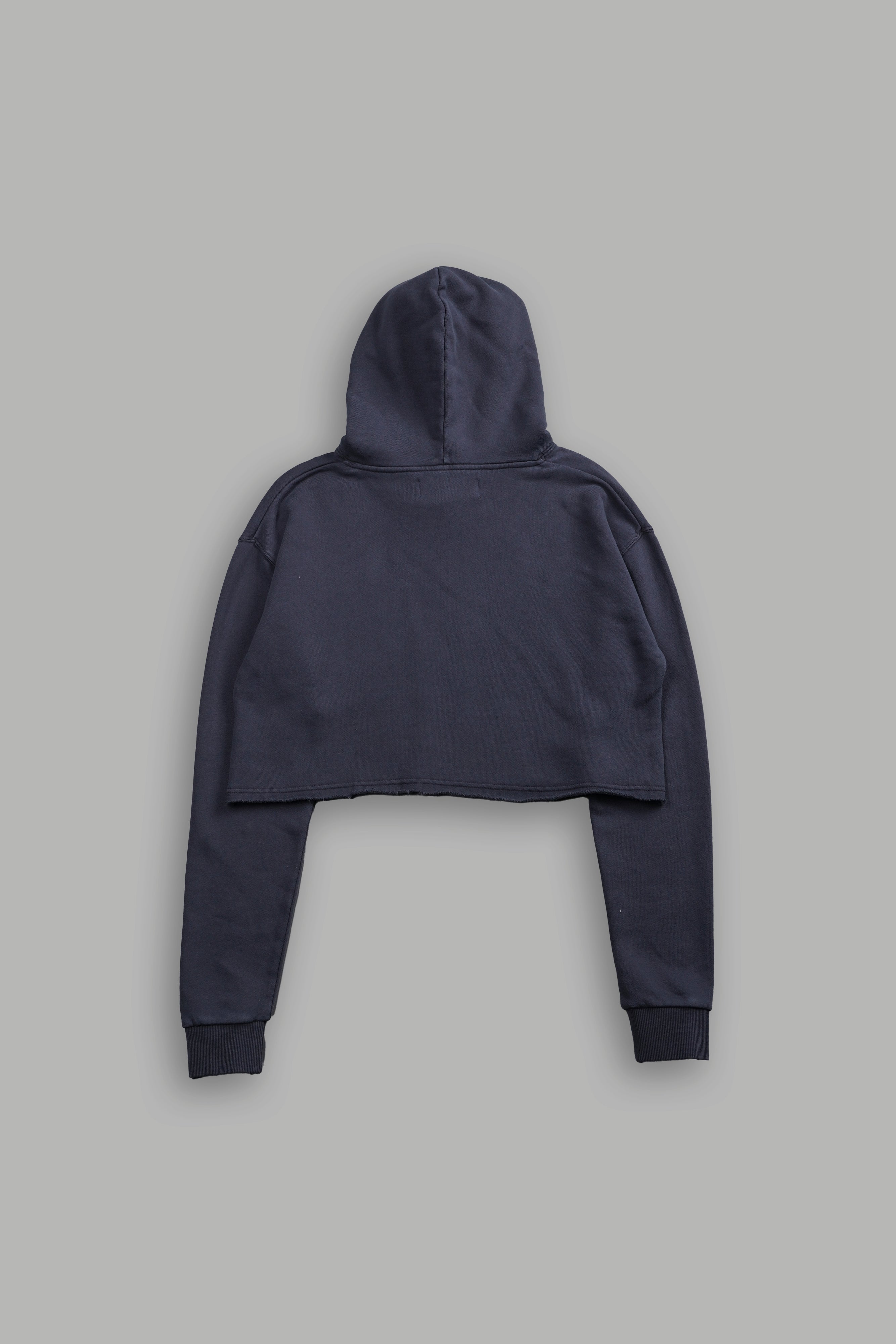 Gritty "Pierce" (Cropped) Hoodie in Midnight Blue — imagem 4