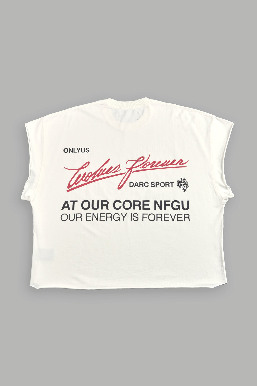 At Our Core "Grunge" Cut Off Tee in Cream — imagem principal