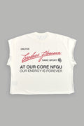 At Our Core "Grunge" Cut Off Tee in Cream — imagem principal