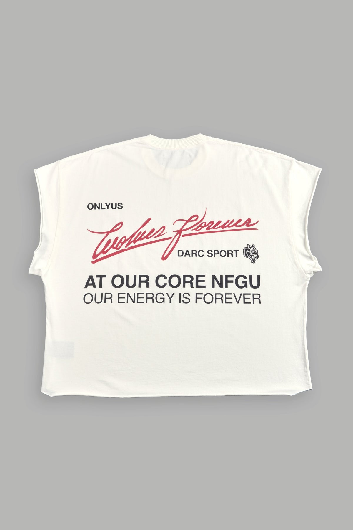 At Our Core "Grunge" Cut Off Tee in Cream — imagem principal