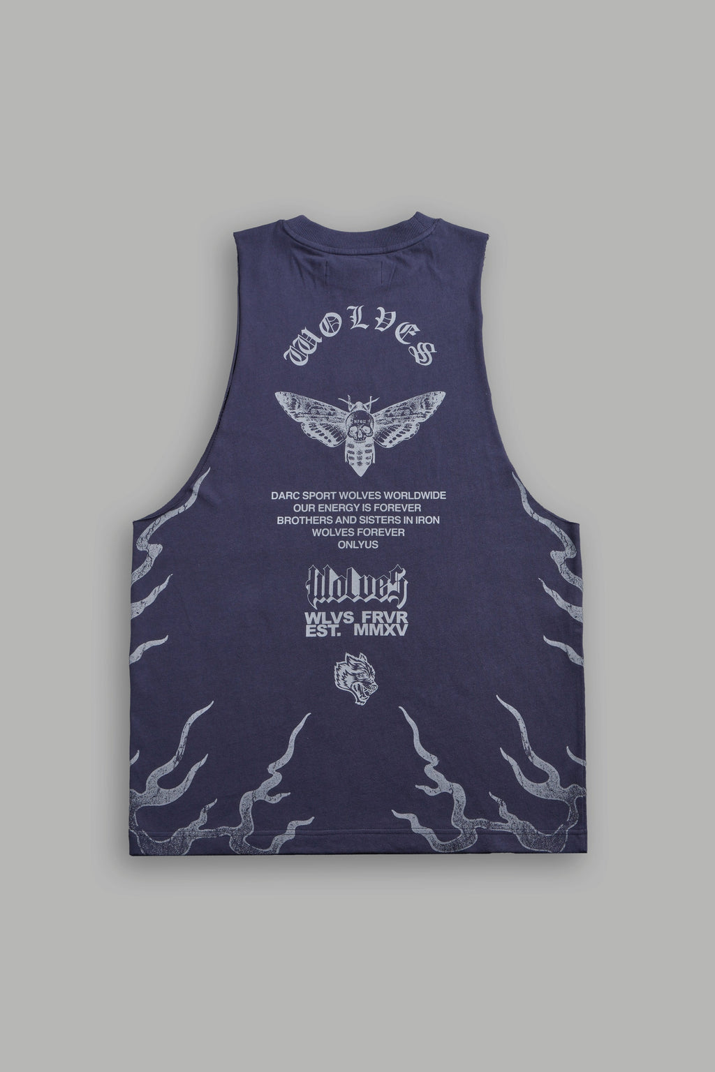 Wolves Never Back Down V2 Tommy Muscle Tee in Storm Blue — imagem 1