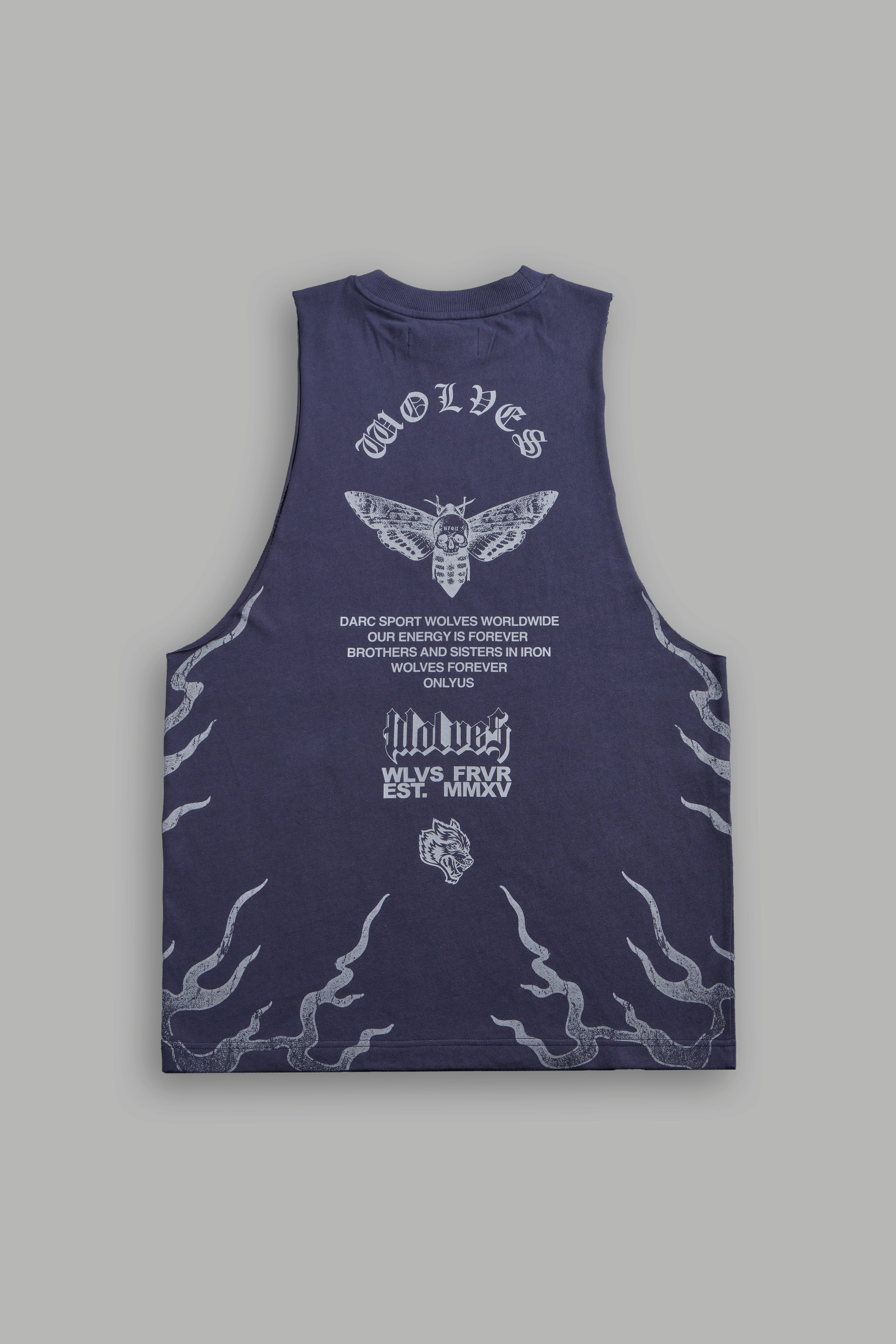 Wolves Never Back Down V2 Tommy Muscle Tee in Storm Blue — imagem 1