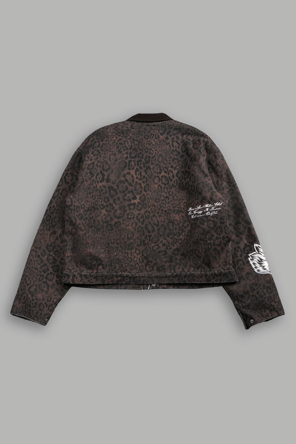Wolves Script Patch Earl Jacket in Darc Brown Leopard
