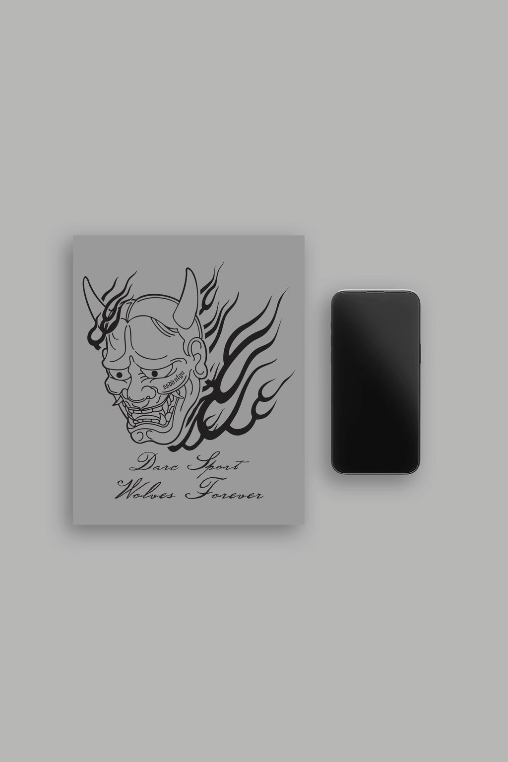 Oni Fire Large Vinyl Decal in Black - imagem 2