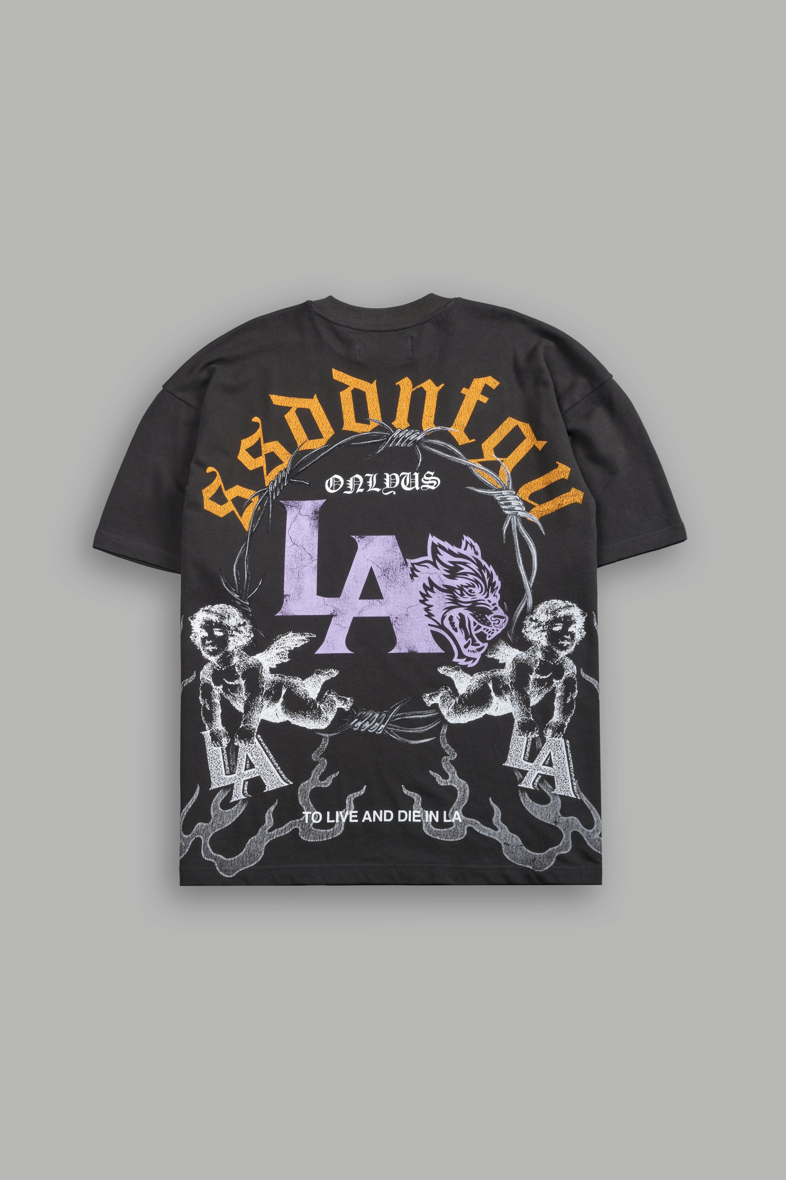 La Heritage Premium Oversized Tee in Wolf Gray — imagem 3