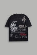 Flame Skull Premium Oversized Tee in Black — imagem 1