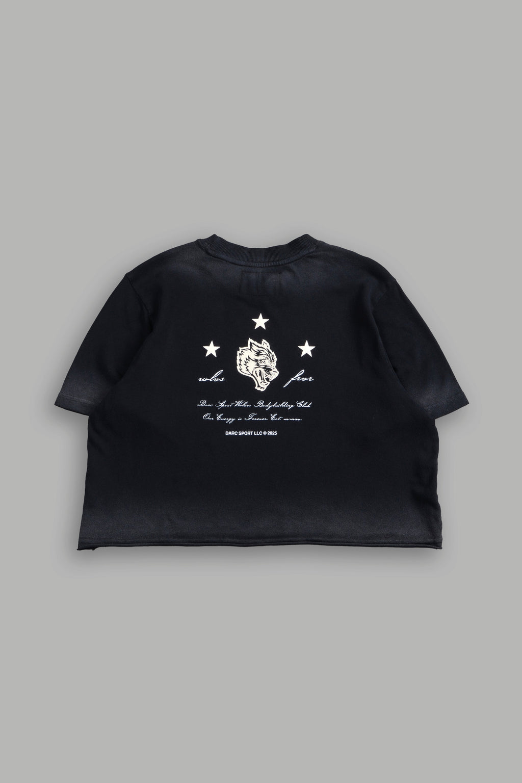She's a Star "Premium" Oversized Cropped Tee in Black Drift Wash — imagem 4