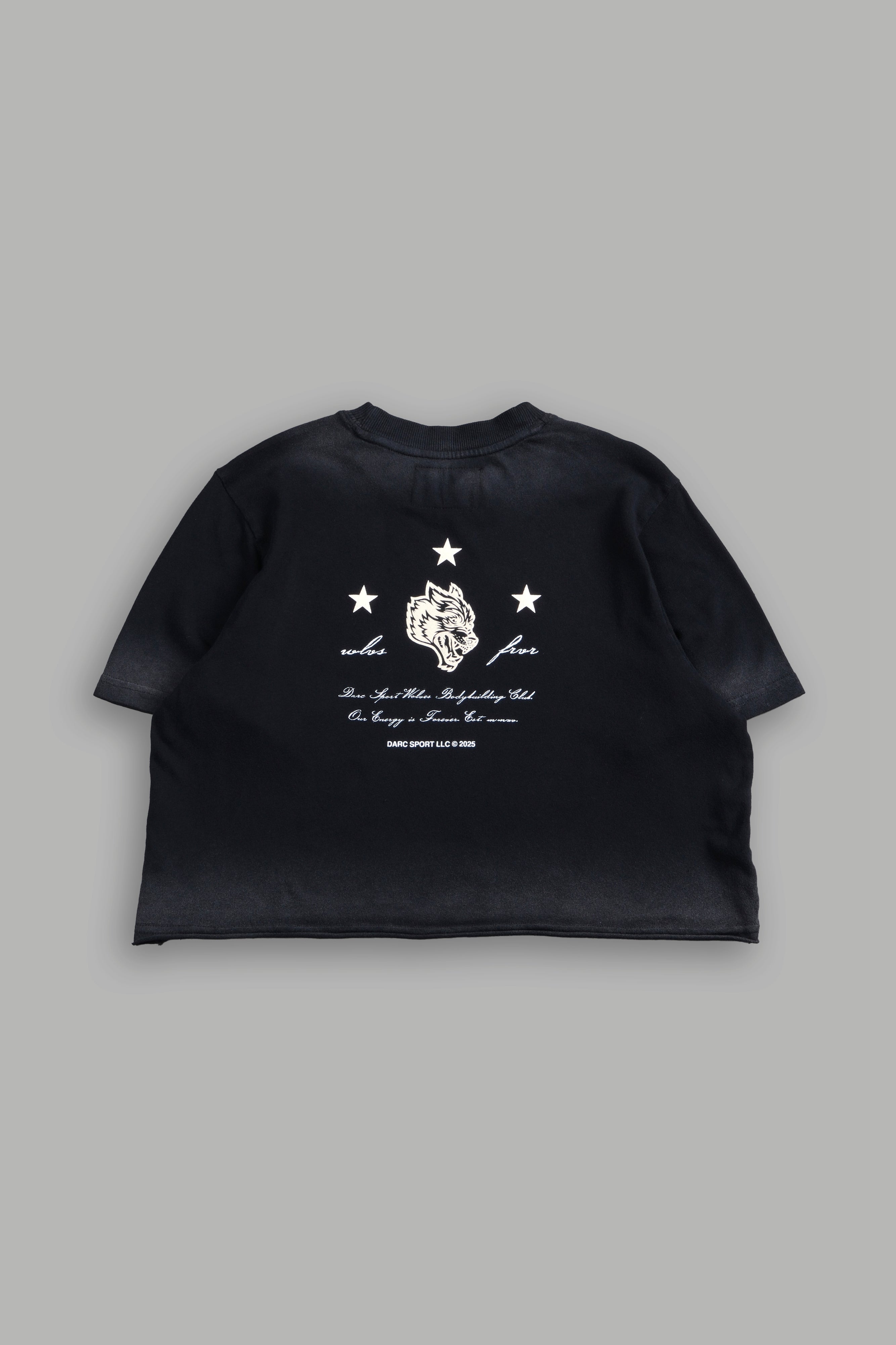 She's a Star "Premium" Oversized Cropped Tee in Black Drift Wash — imagem 4