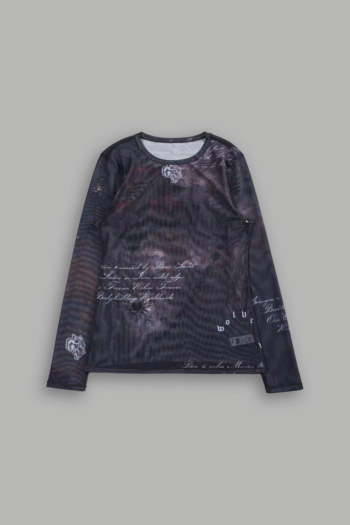 Devocion Eterna Shea Mesh Ls Top In Midnight Sorrow