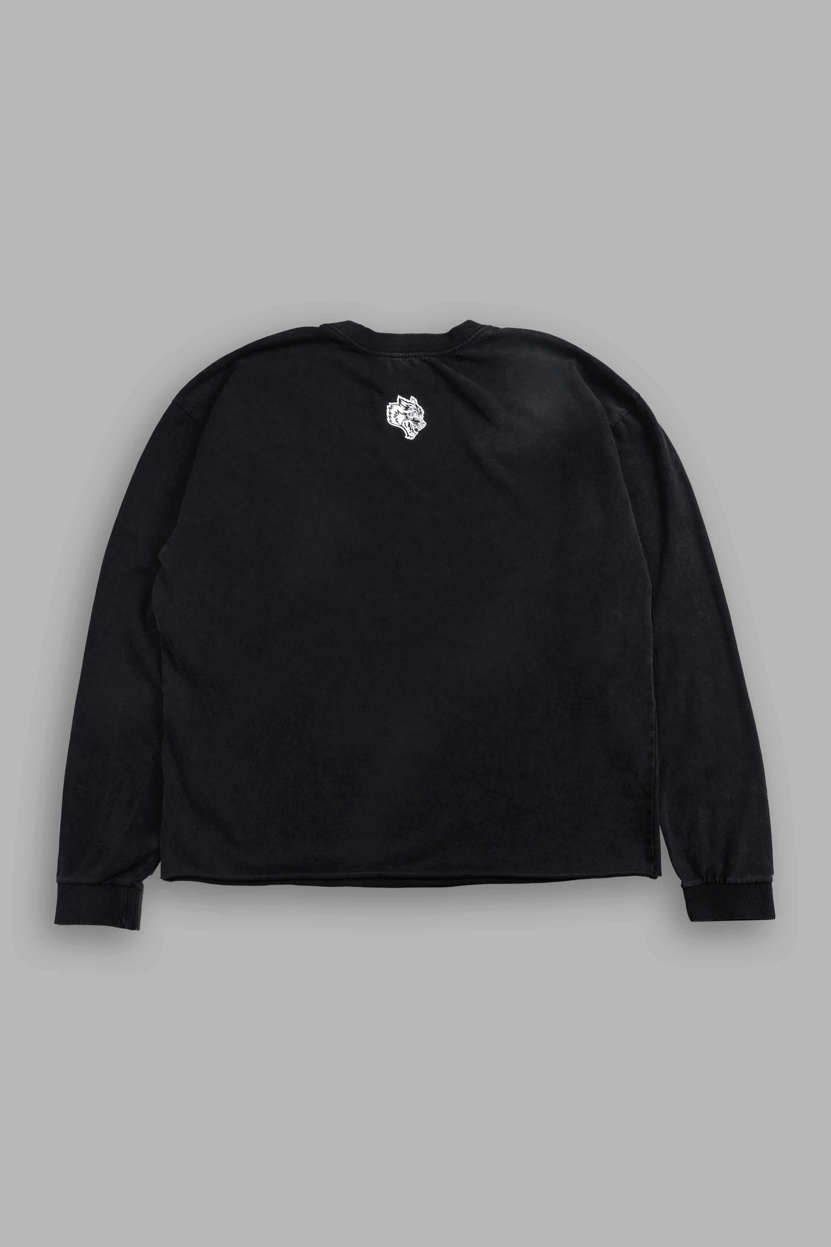 Ssddnfgu Bushido Grunge Mid Length Raw Hem Ls Tee in Black — imagem 3