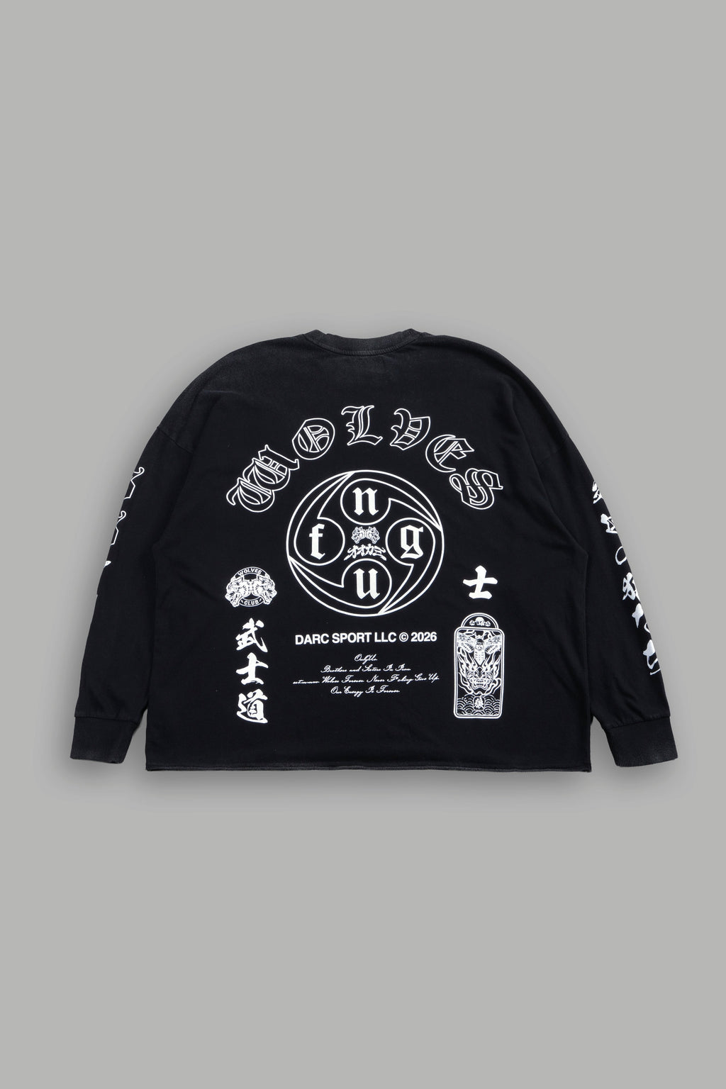 Kazoku Okami Premium Box Cut Ls Tee in Black — imagem 1