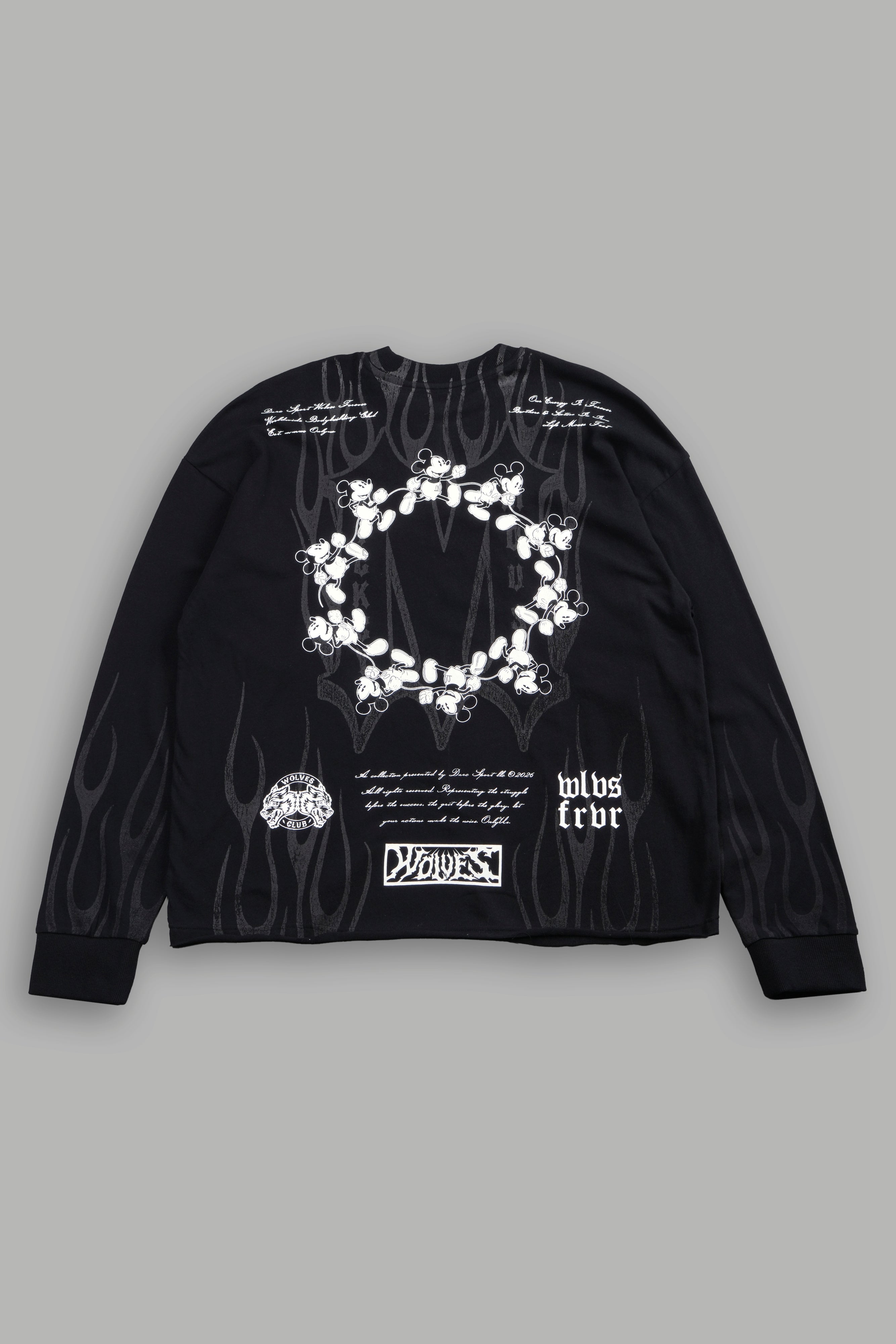 Mickey Forever Premium Box Cut Ls Tee in Black