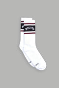 Loyalty Classic Socks in White/Oxblood/Black