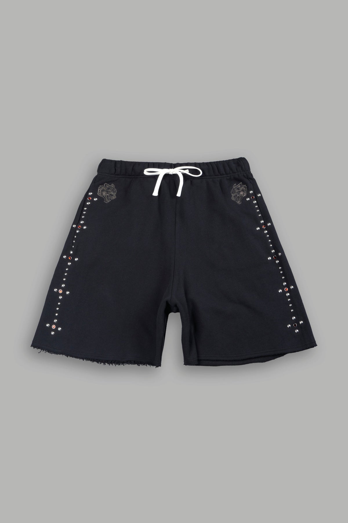 Wolves Heritage Raw Hem Oversized Post Lounge Sweat Shorts In Black - imagem 1