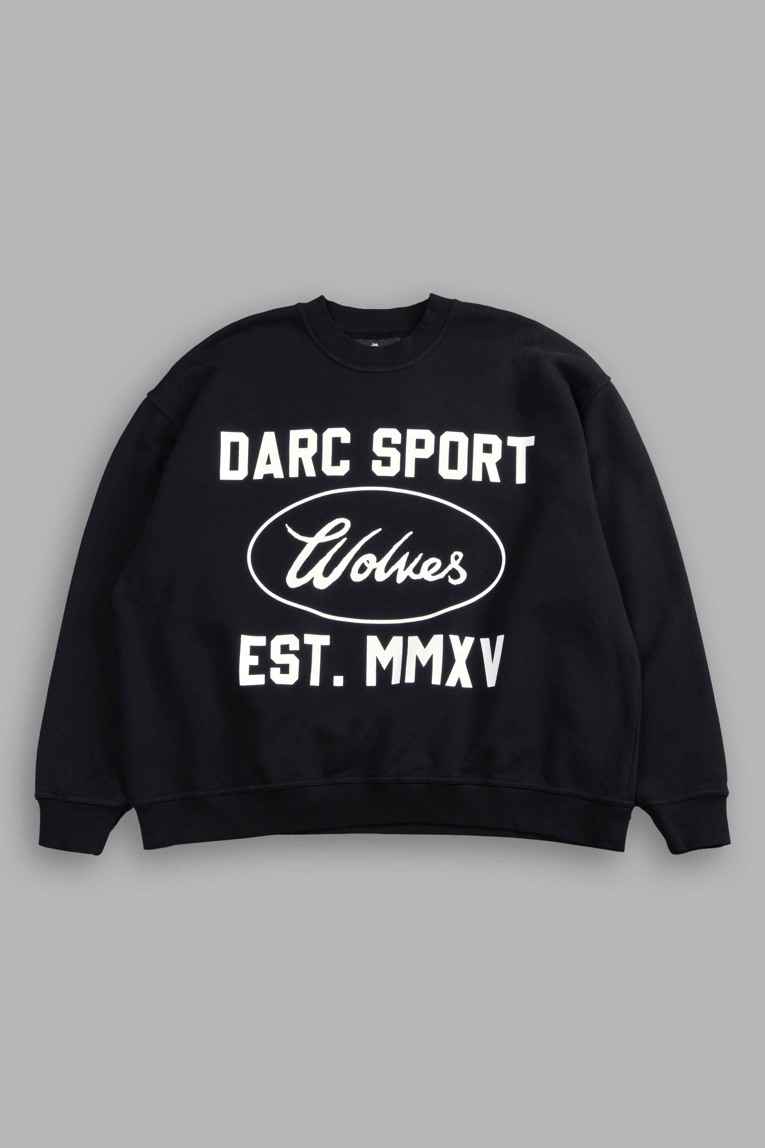 Darc Sport MMXV Grunge Oversized London Unisex Crewneck in Black — imagem 1