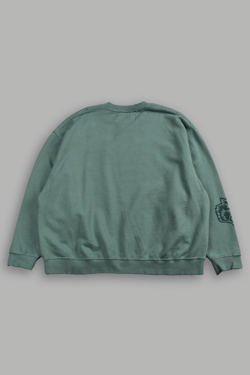 Forever Our Core Grunge Distressed Oversized London Crewneck In Hunter Green - imagem 3