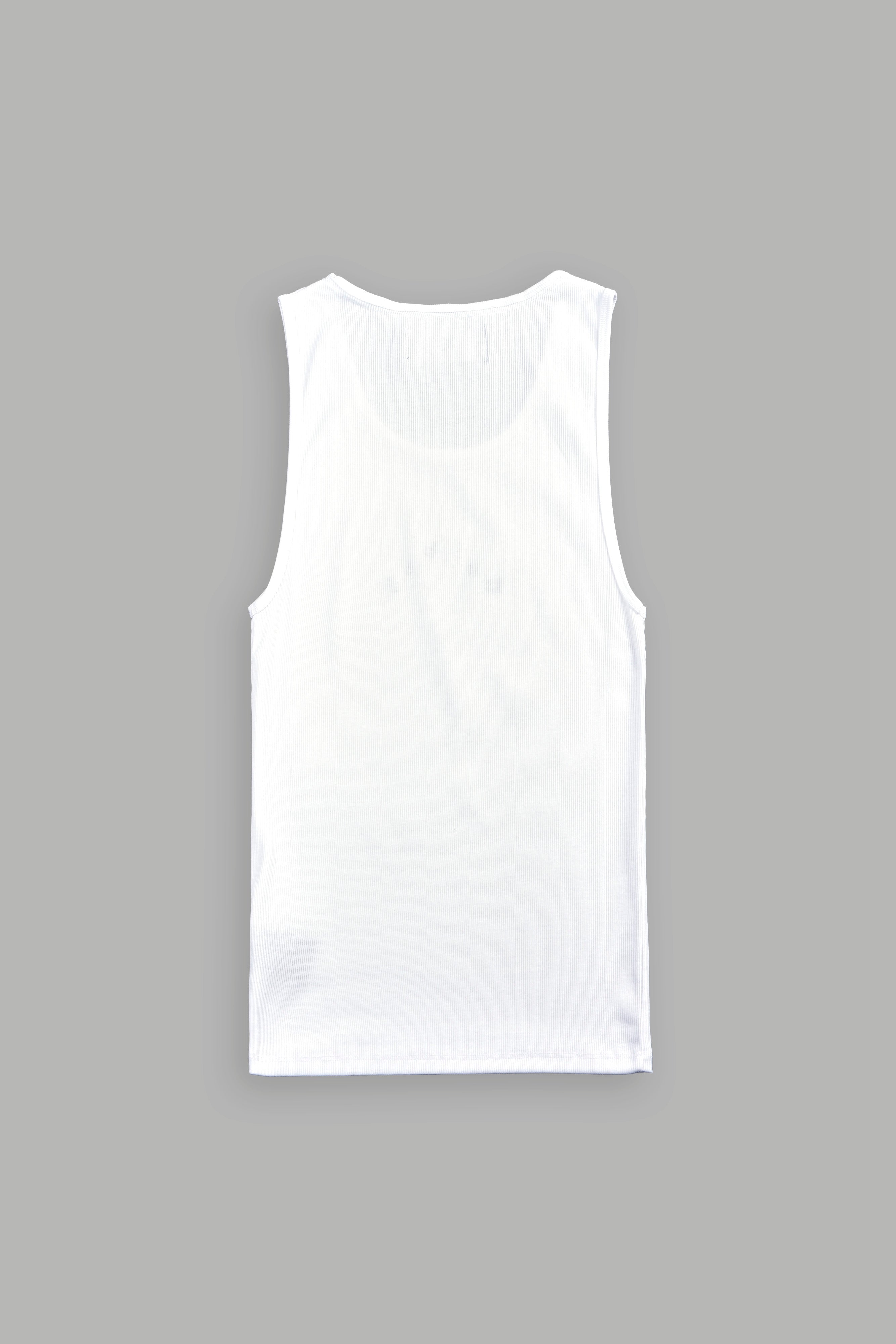 Wolves Pyramid Ribbed Tank V2 in White — imagem 2