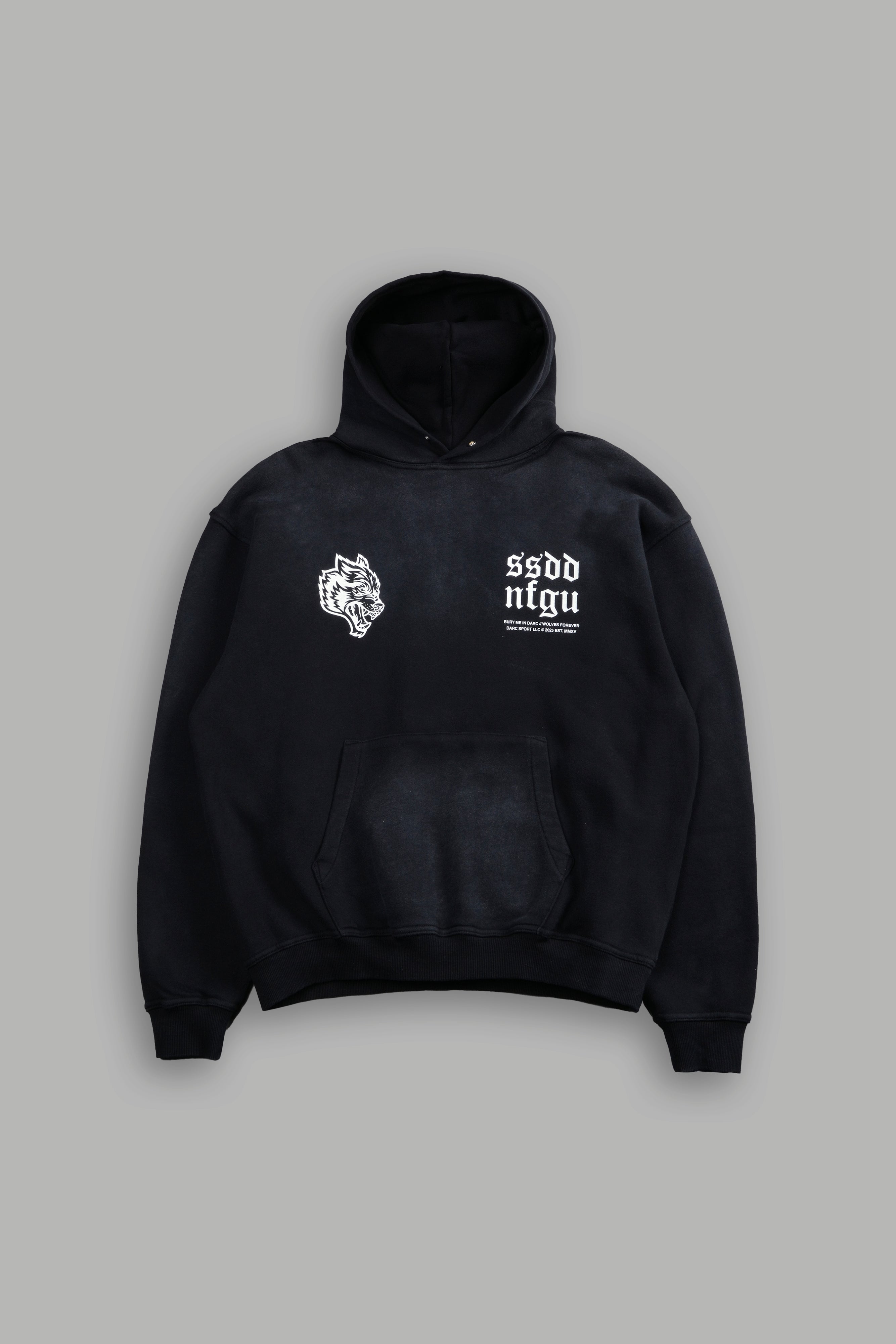 Darc Storm "Pierce" Hoodie in Black Drift Wash — imagem 3
