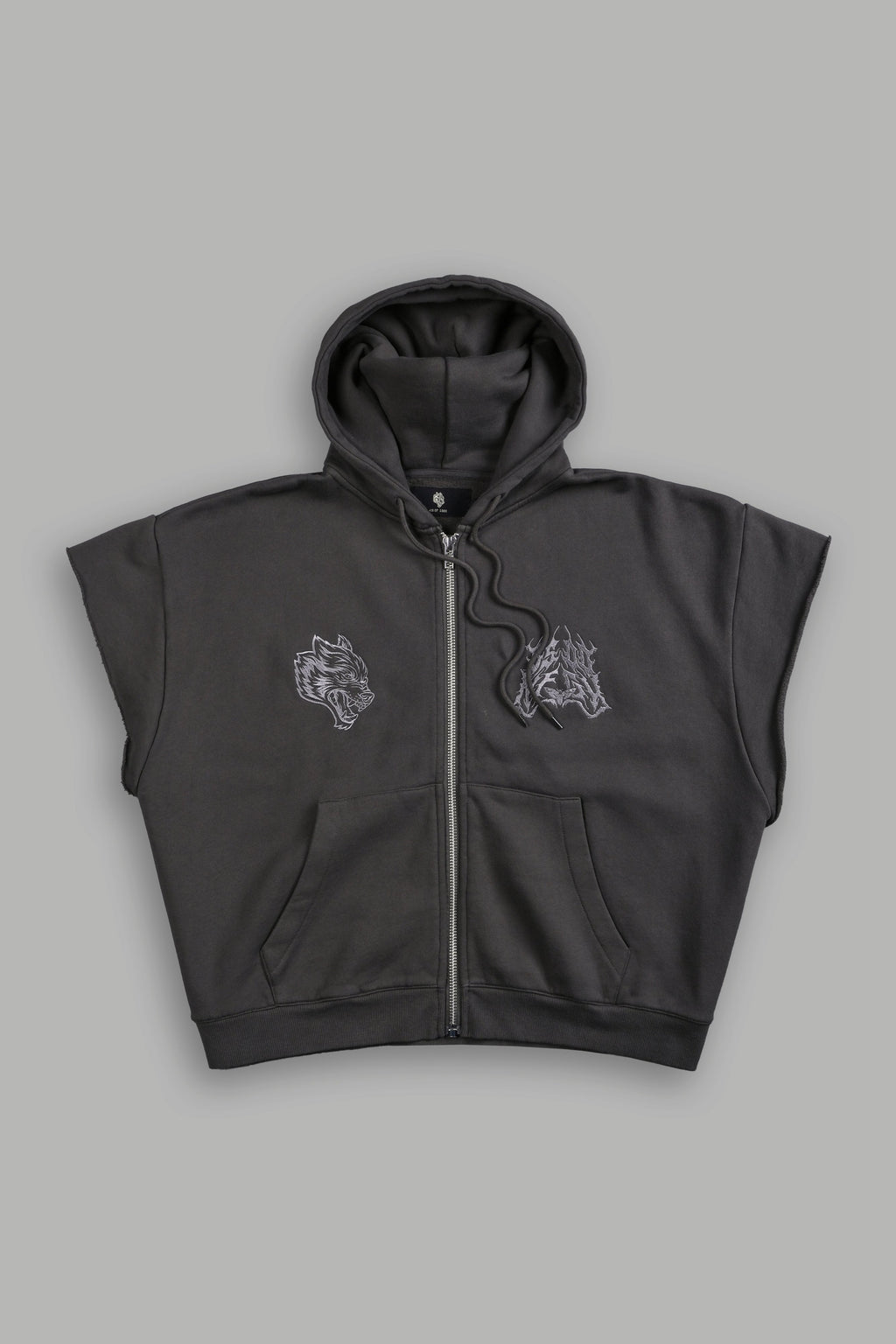 SSDDNFGU Moth Creed Cap Zip Hoodie in Wolf Gray — imagem 1