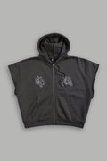 SSDDNFGU Moth Creed Cap Zip Hoodie in Wolf Gray — imagem 1