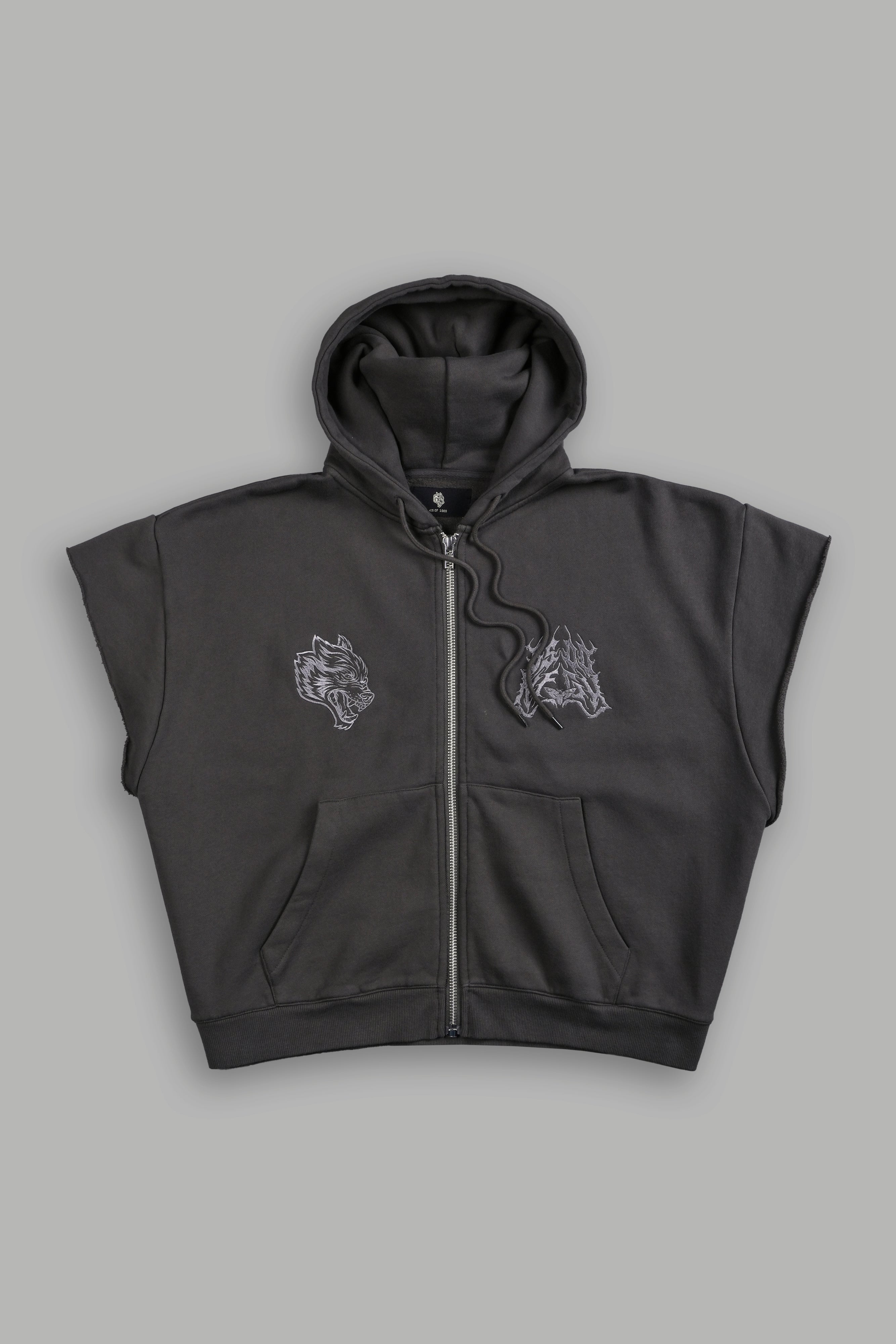 SSDDNFGU Moth Creed Cap Zip Hoodie in Wolf Gray — imagem 1