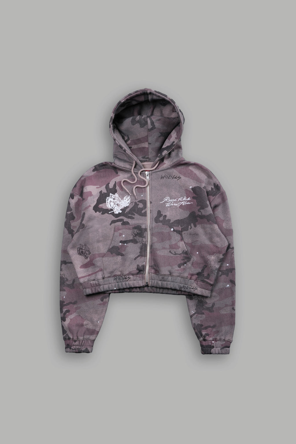 Roses While We're Here "Chambers" (Cropped) Zip Hoodie in Blooming Woodland Camo — imagem 4
