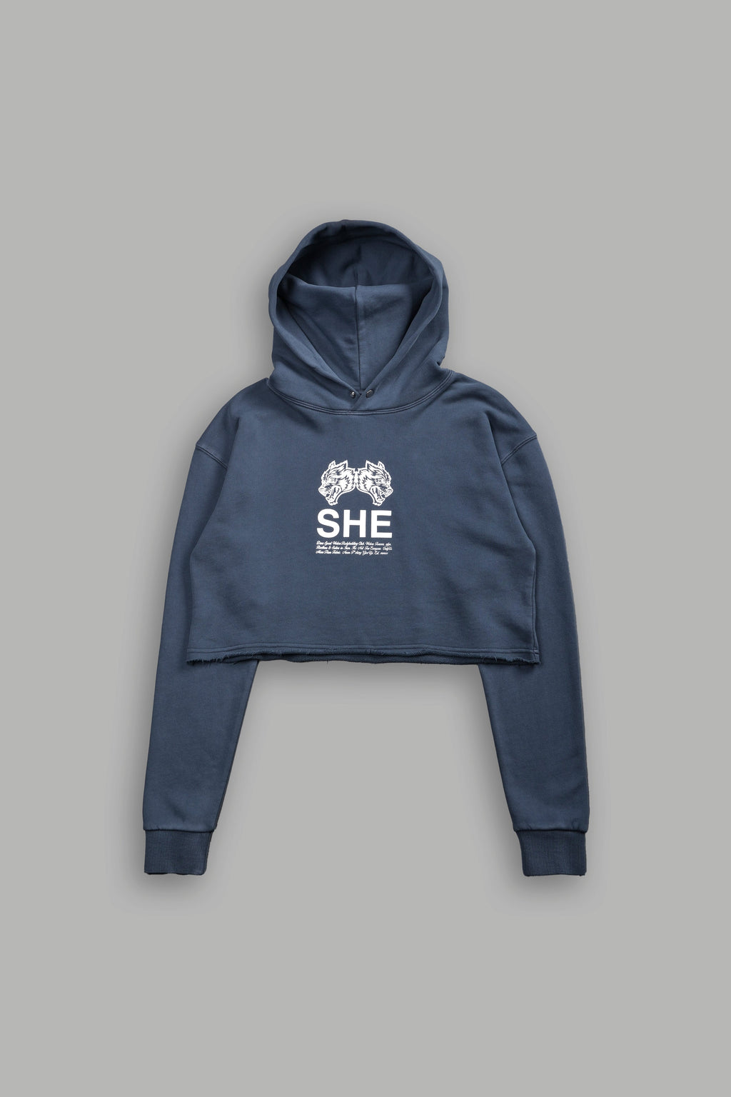 Gritty "Pierce" (Cropped) Hoodie in Darc Blue — imagem 5