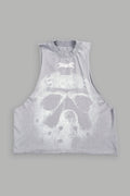 Jason Forever Grunge Raw Hem Box Cut Tommy Muscle Tee In Dove Gray