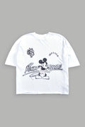 Mickey Chopper Premium Raw Hem Box Cut Tee in White