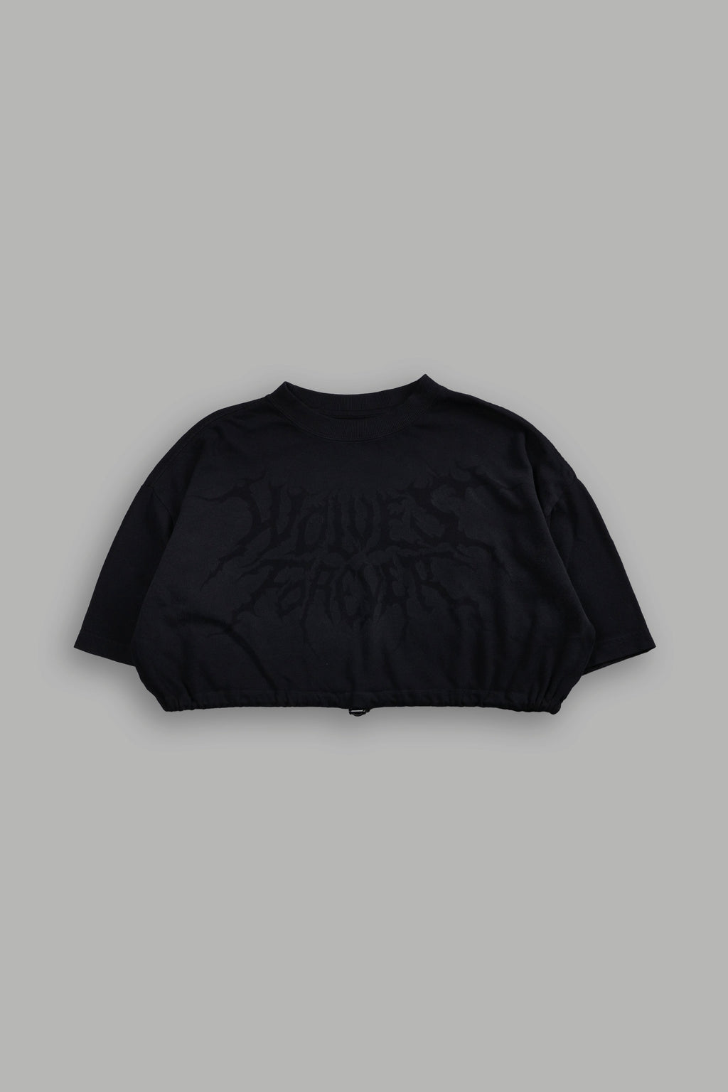 Forged From Iron Bungee Cropped Tee in Black Horizon Sun Fade — imagem 3