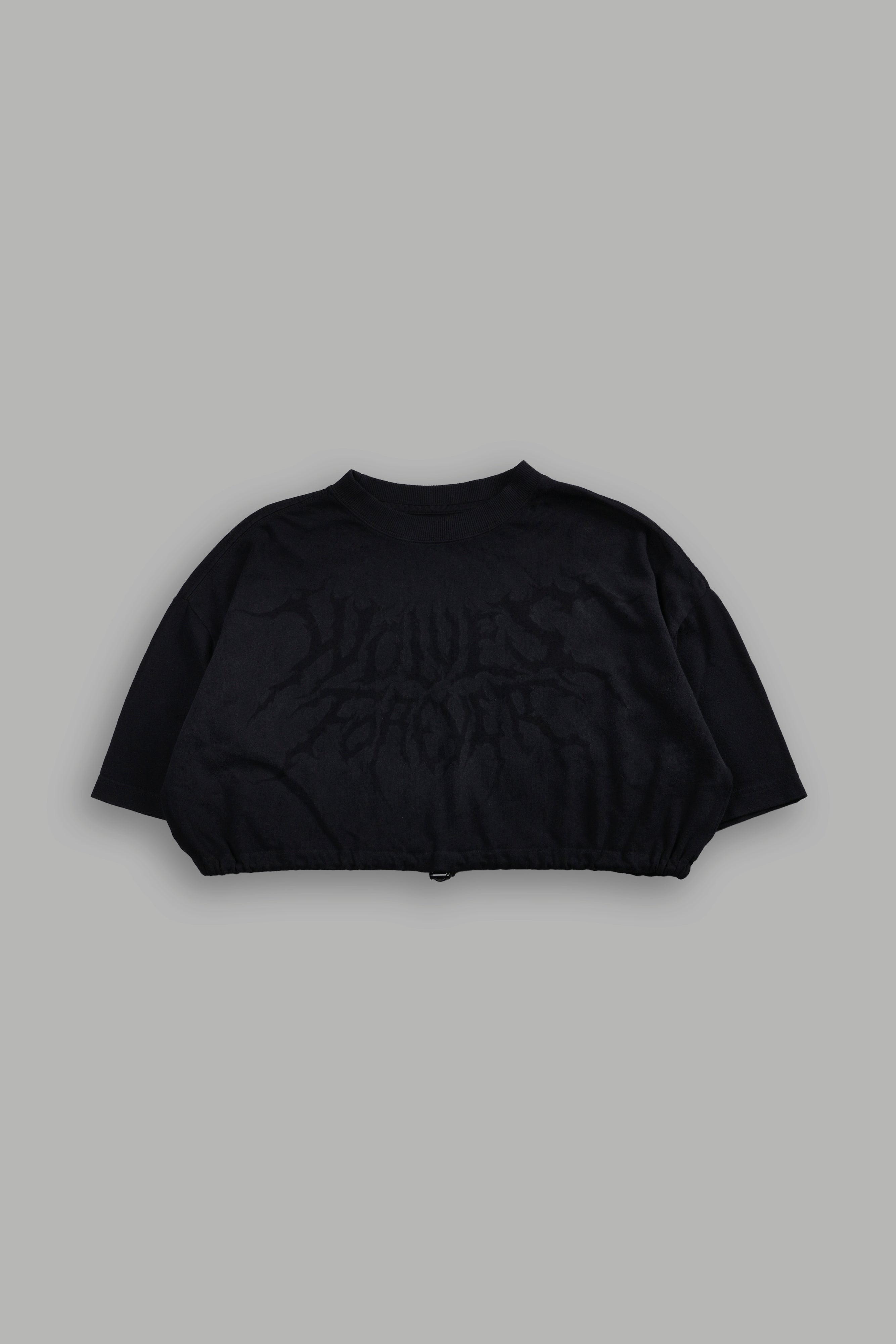 Forged From Iron Bungee Cropped Tee in Black Horizon Sun Fade — imagem 3