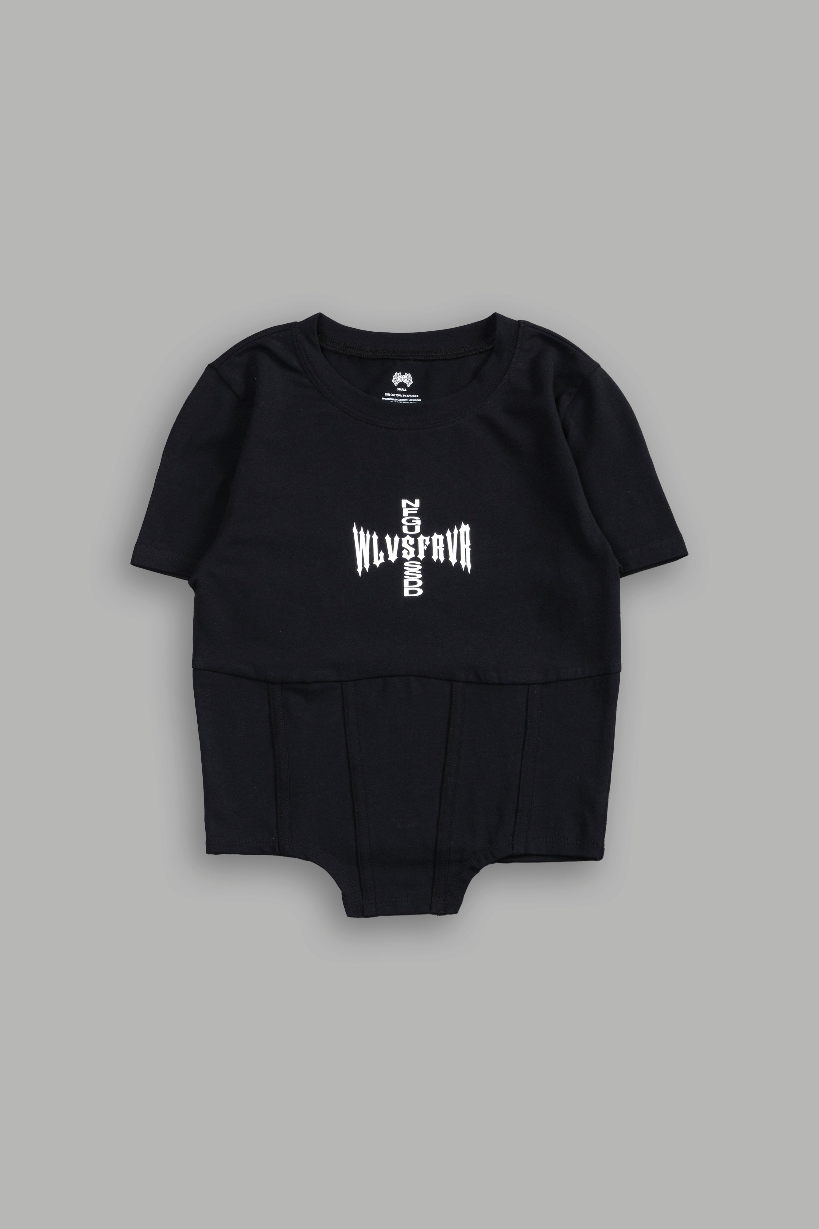 Iron Code Salem Corset Tee in Black — imagem 3
