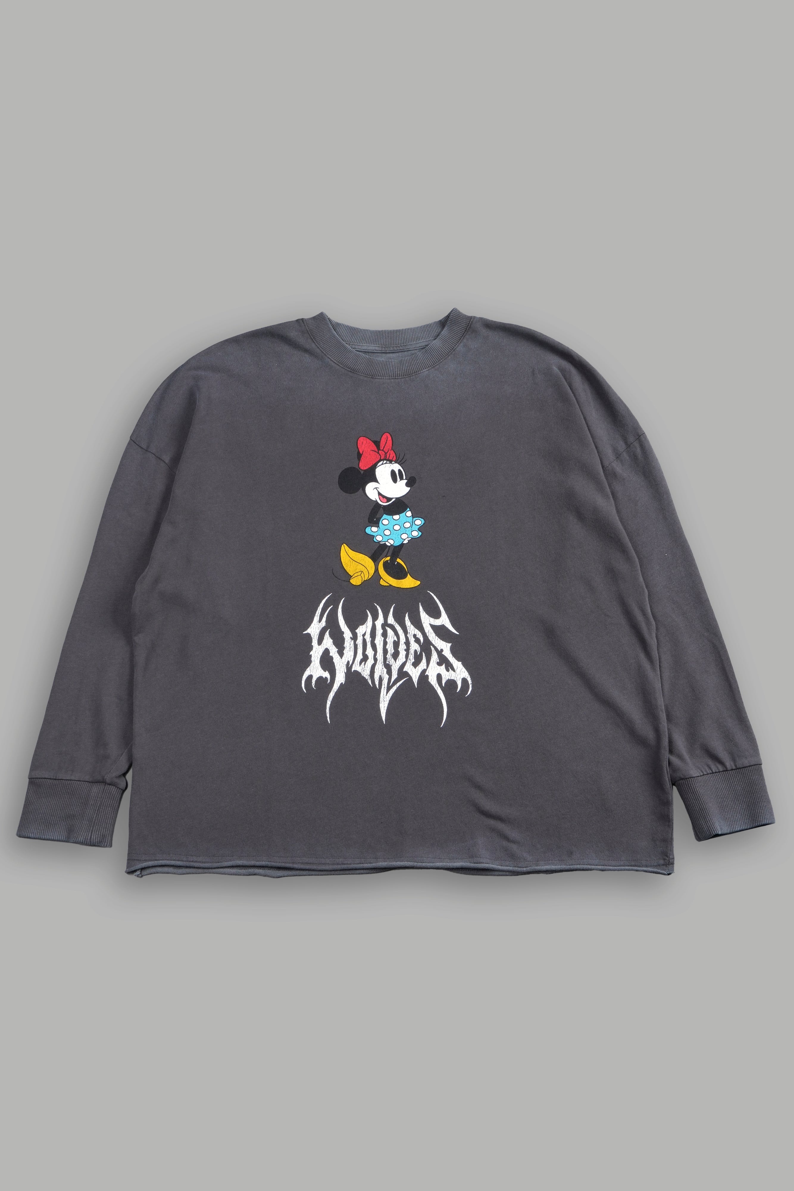 Minnie Mouse Hesh Premium Box Cut Ls Tee in Wolf Gray