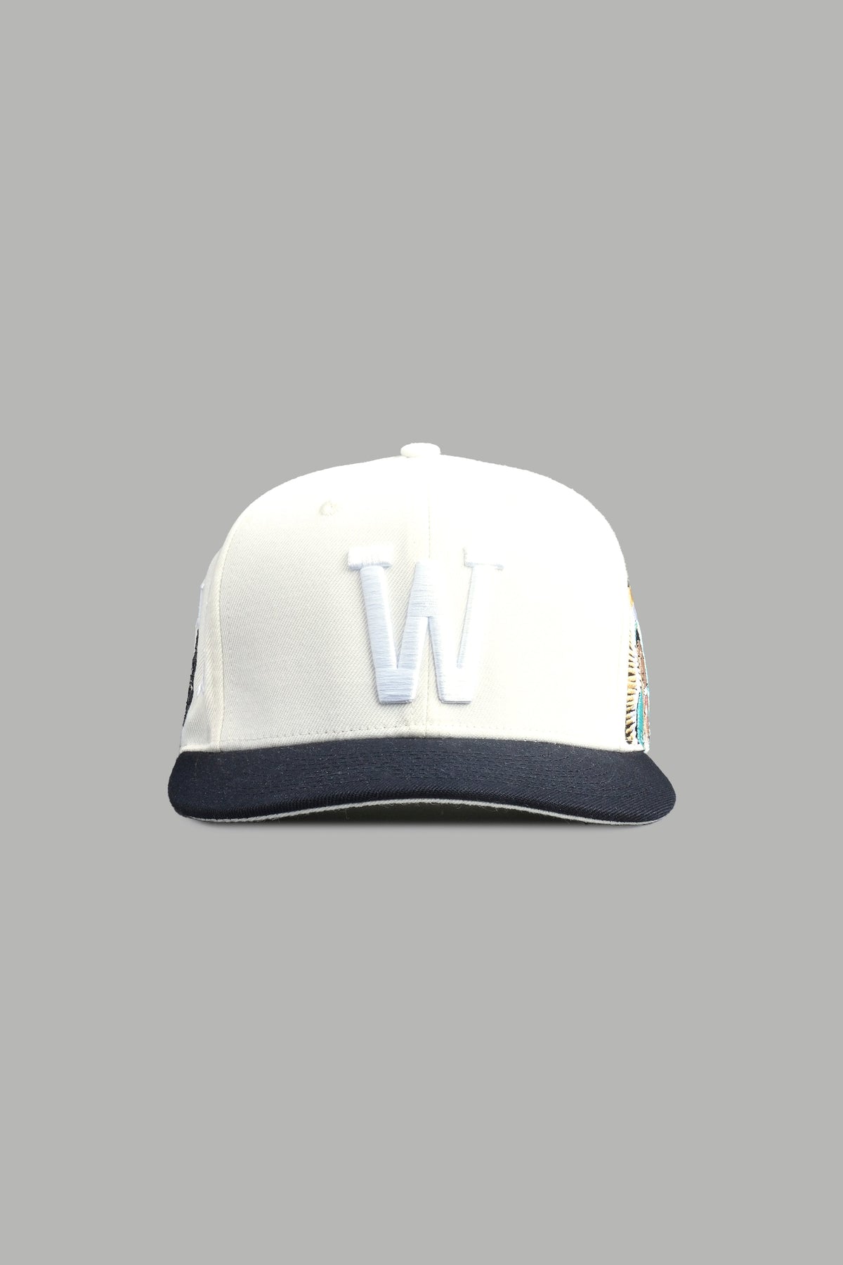 Nuestra Senora Fitted Cap In Cream/Black