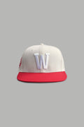 All Seeing W Fitted Hat in Cream/Roman Red — imagem 1