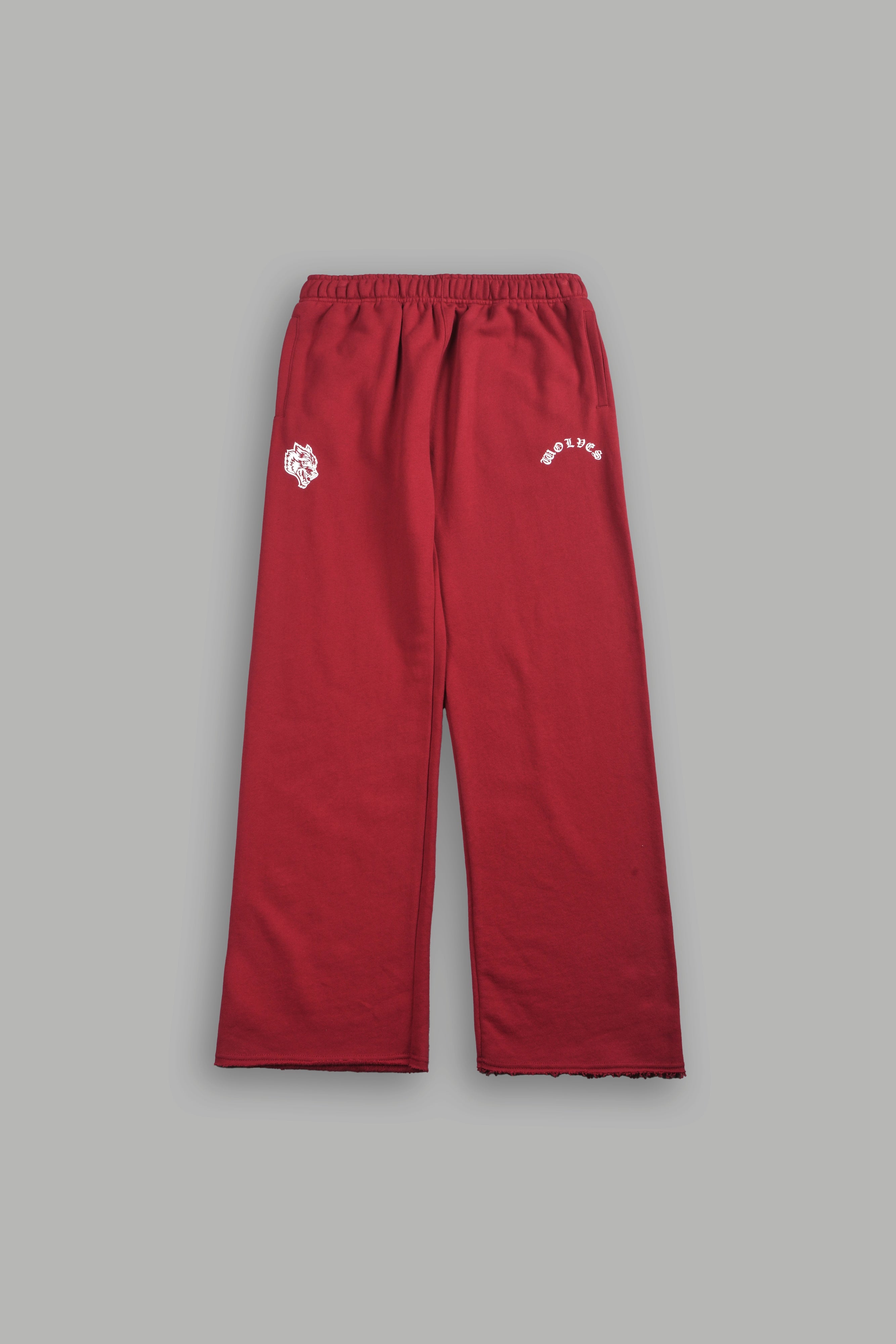 Wolves Chopper Big Cozy Sweats in Carmine Red