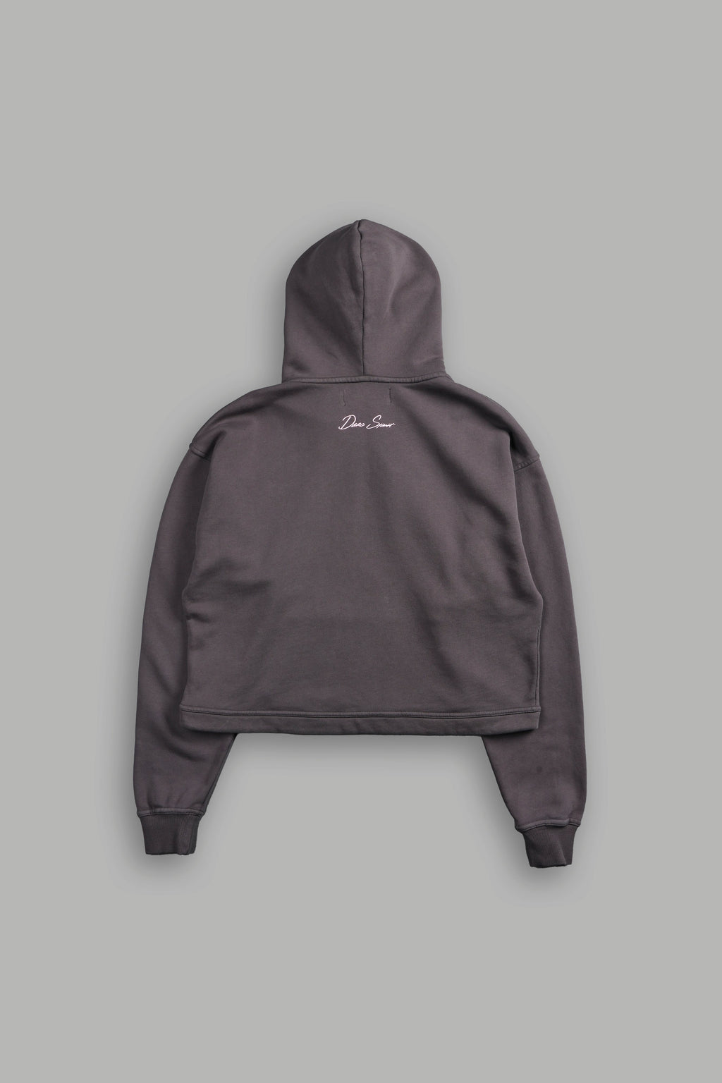 Everlasting Moth "Dempsey" (Cropped) Hoodie in Wolf Gray — imagem 4